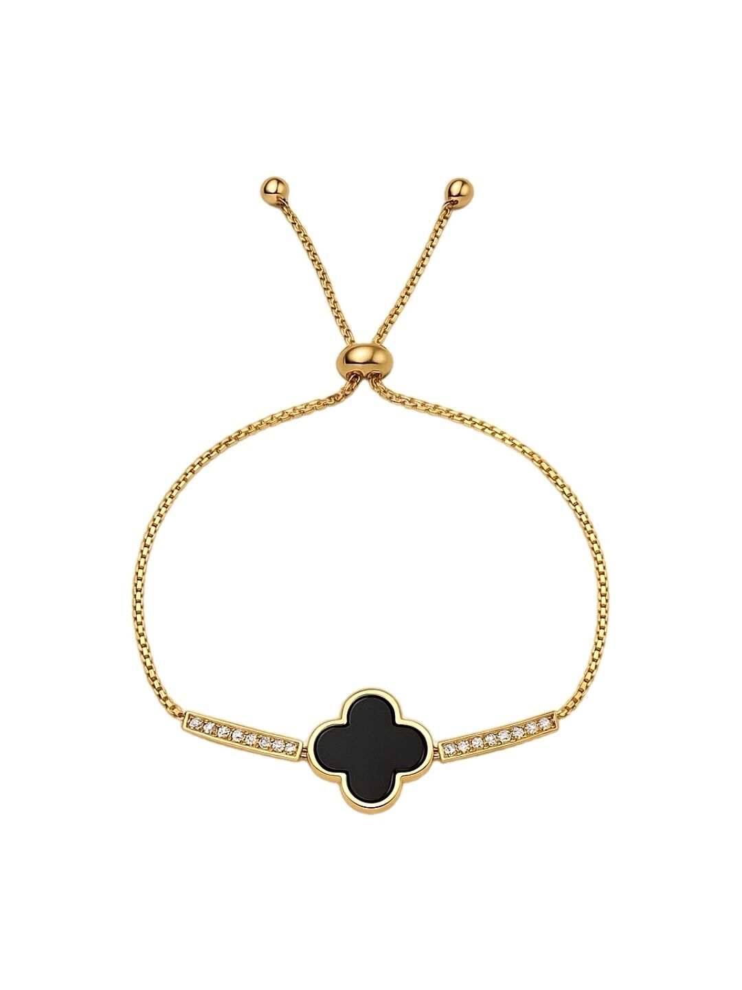 Charm De Lumiere Yonca Bileklik Siyah