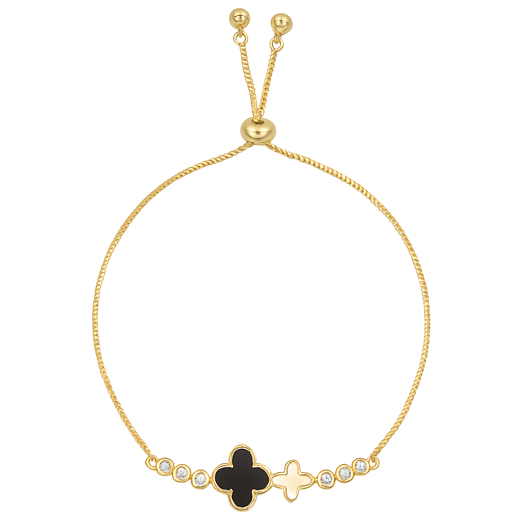 Chance Lumiere Yonca Bileklik Gold/Siyah