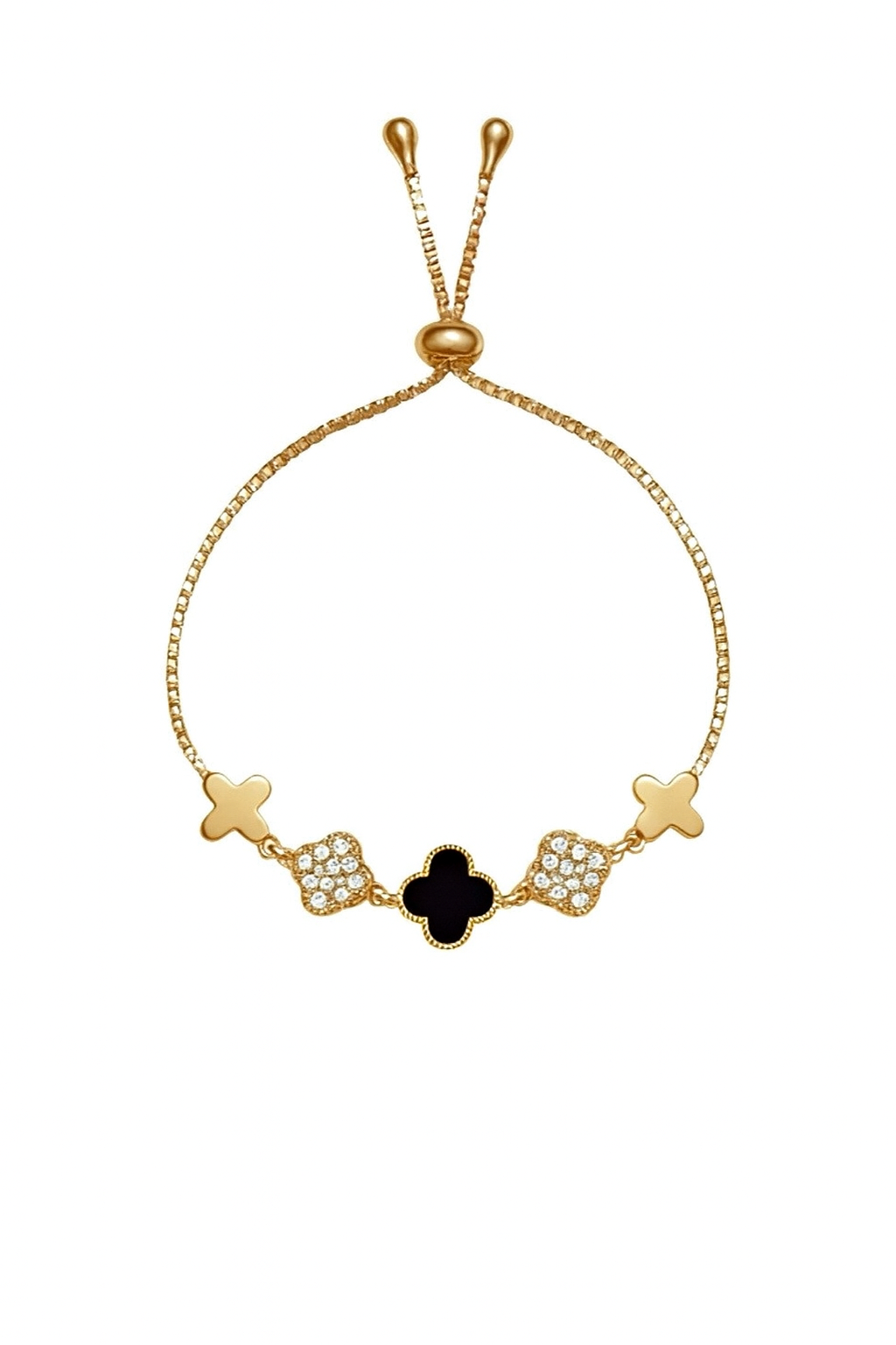 Eloria Yonca Bileklik Gold/Siyah