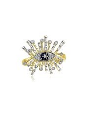 Nox Göz Motifli Zirkon Taşlı Gold Yüzük