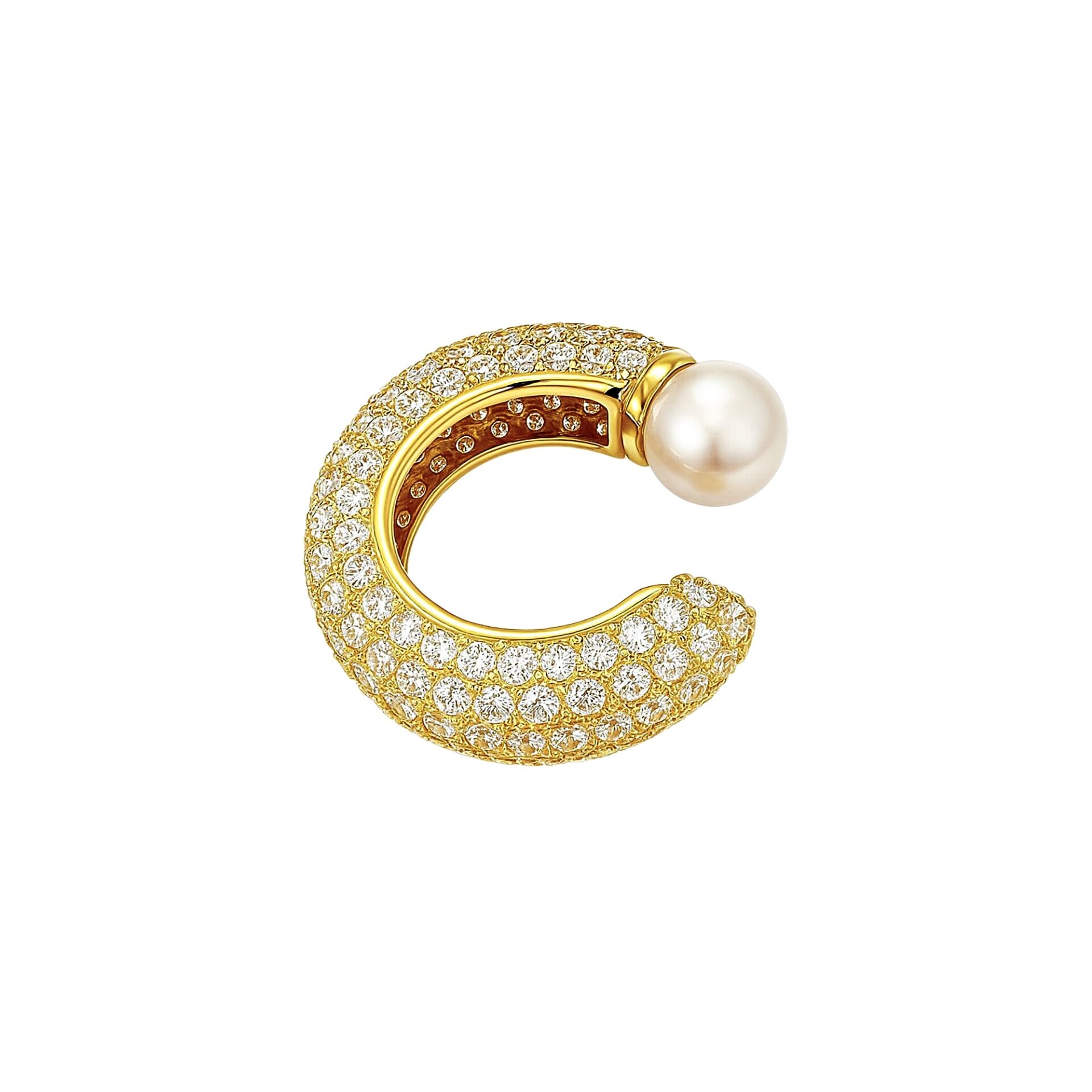 Pearl Eclipse Ear Cuff Küpe Gold