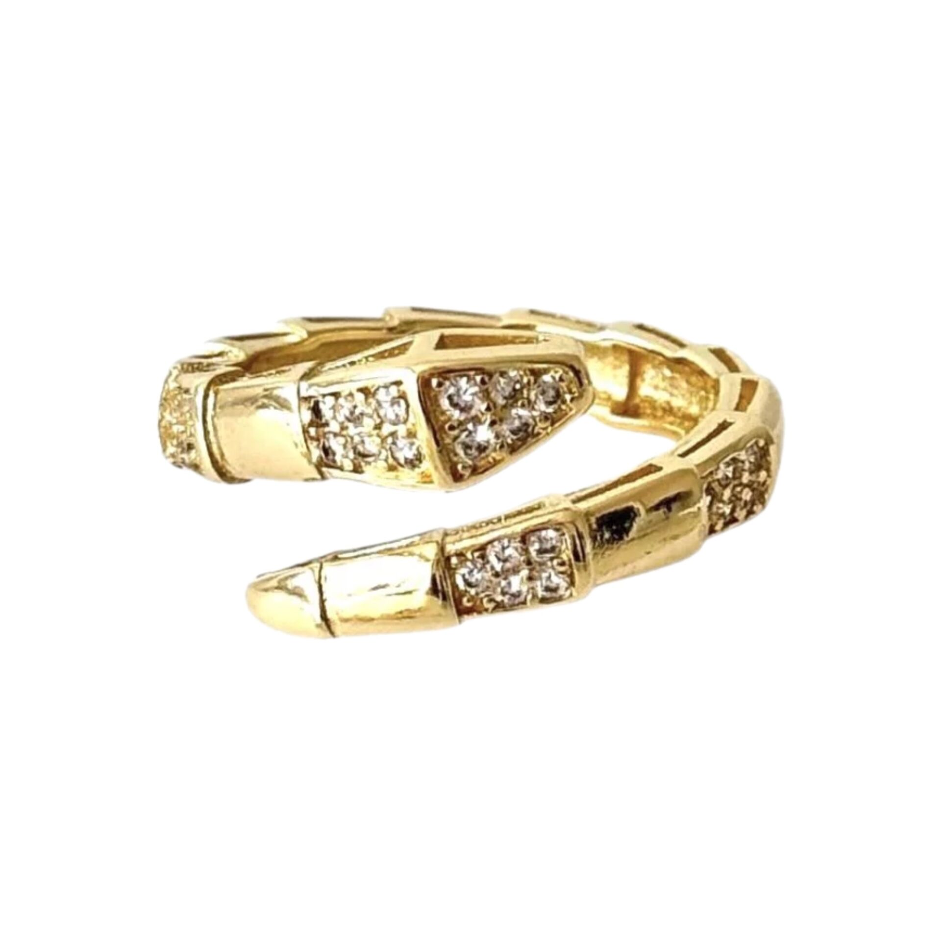 Köşeli Taşlı Yılan Yüzük