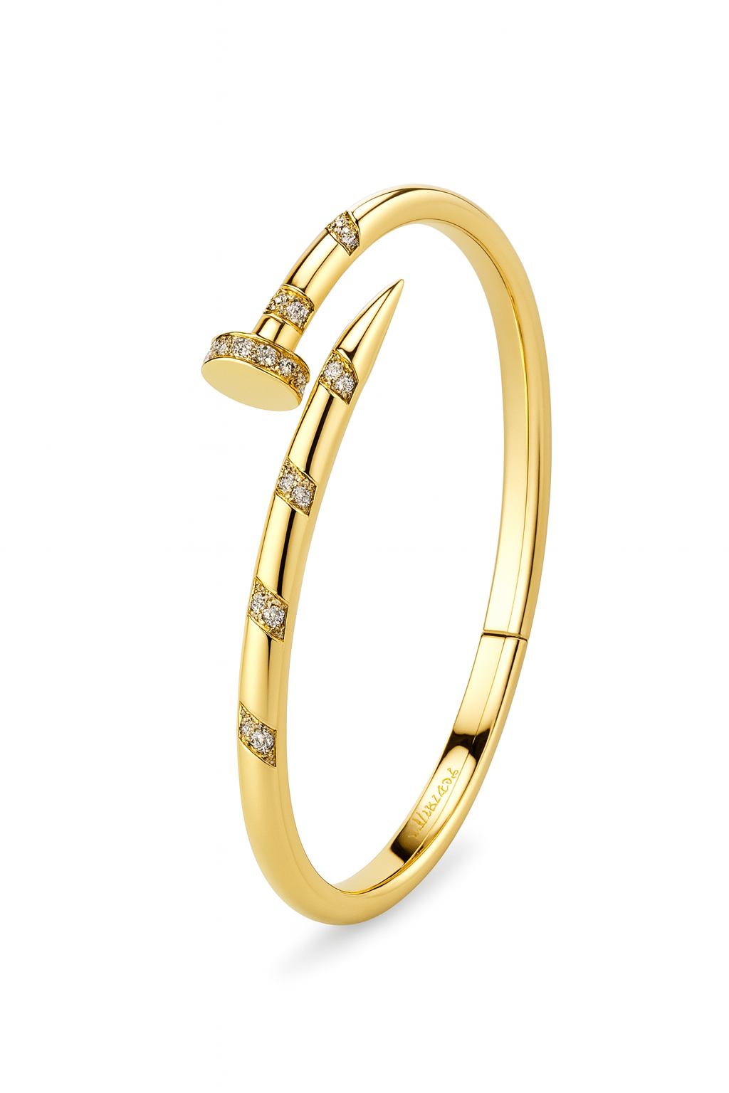 Taşlı Çivi Bileklik Gold