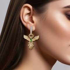 Taşlı Anka Kuşu Küpe