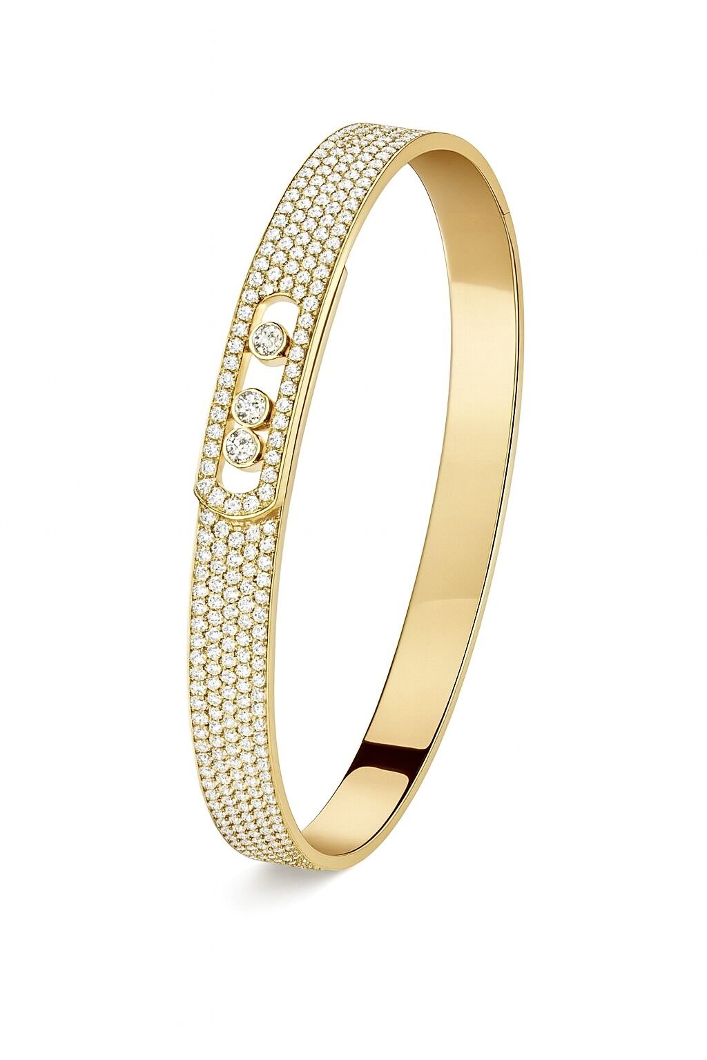 Mesi Bold Taşlı Bileklik Gold