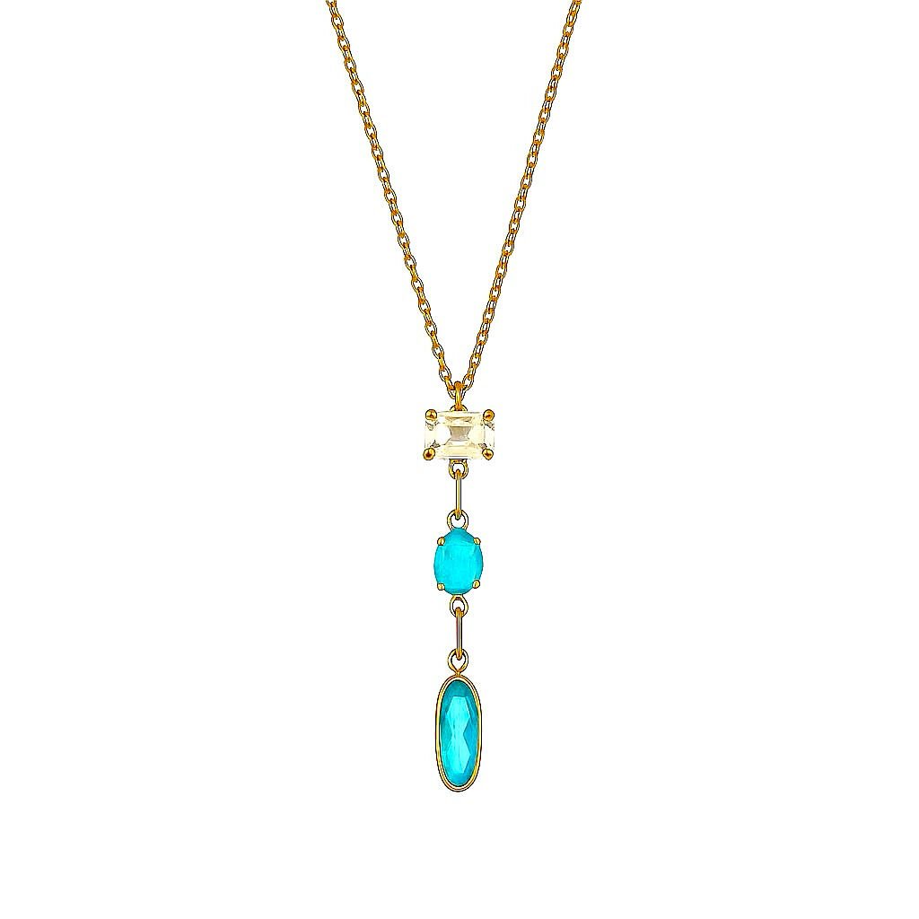 Renkli Taşlı Y Kolye