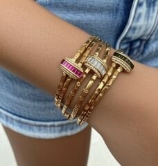 Ortası Renkli Taşlı Bileklik