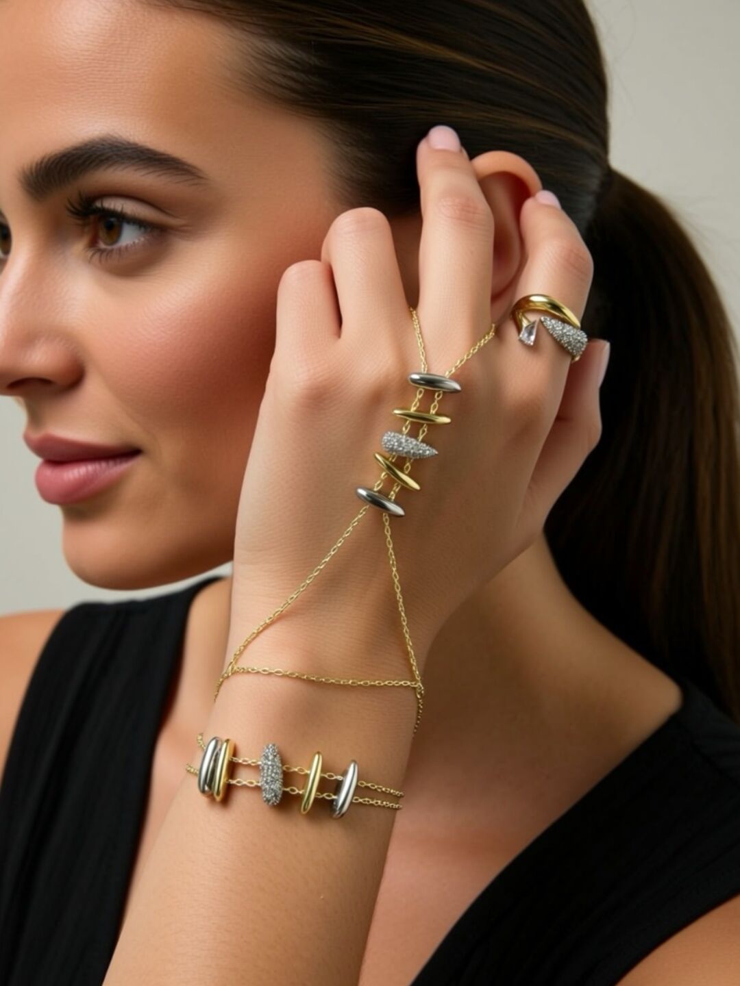 KBM Lena Altın Kaplama Bileklik