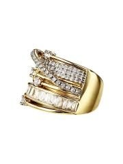 Gloria Taş Detaylı Gold Yüzük