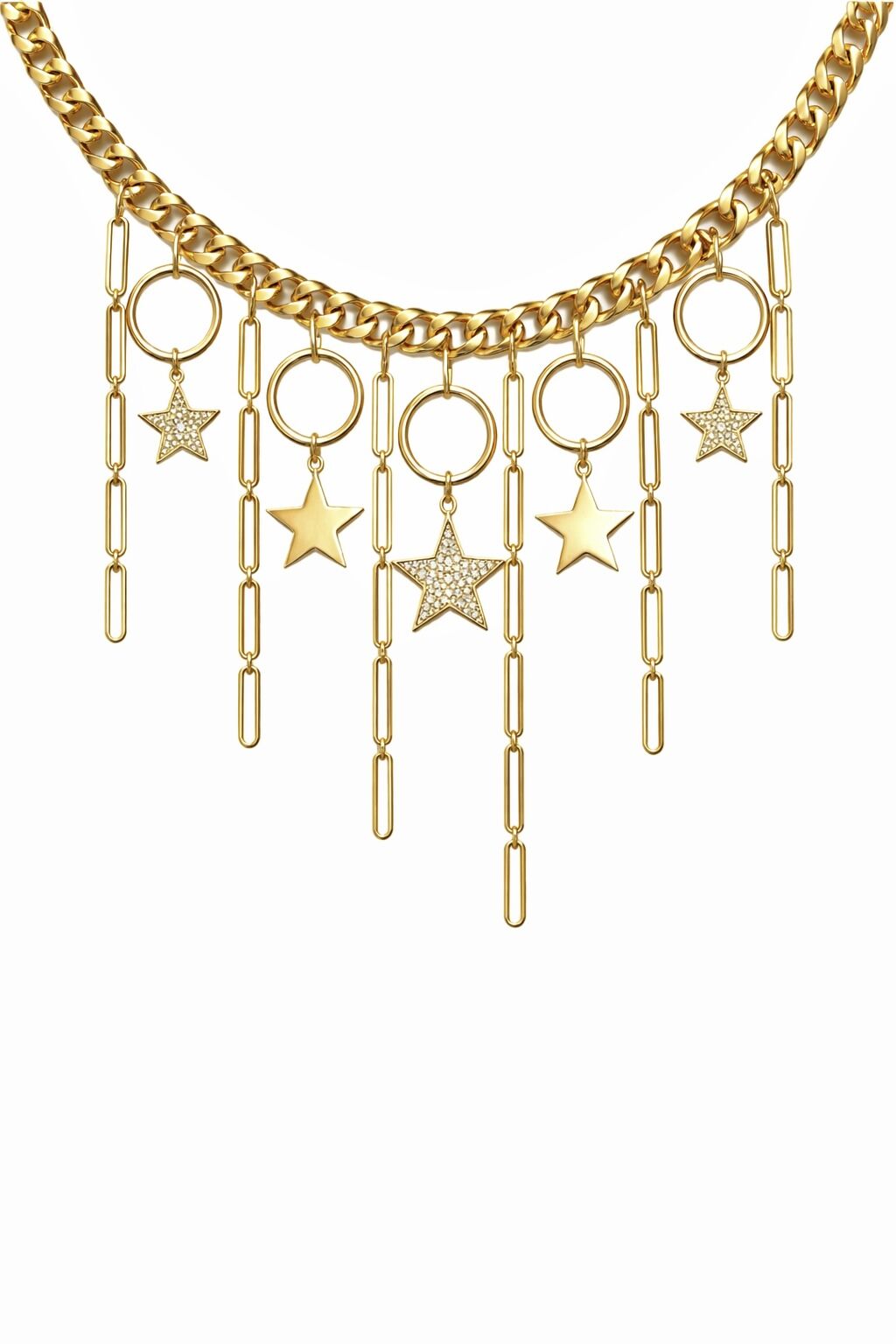 Starfall Altın Kaplama Kolye