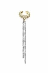 Lumina Drop Çift Zincirli Taşlı Ear Cuff Küpe