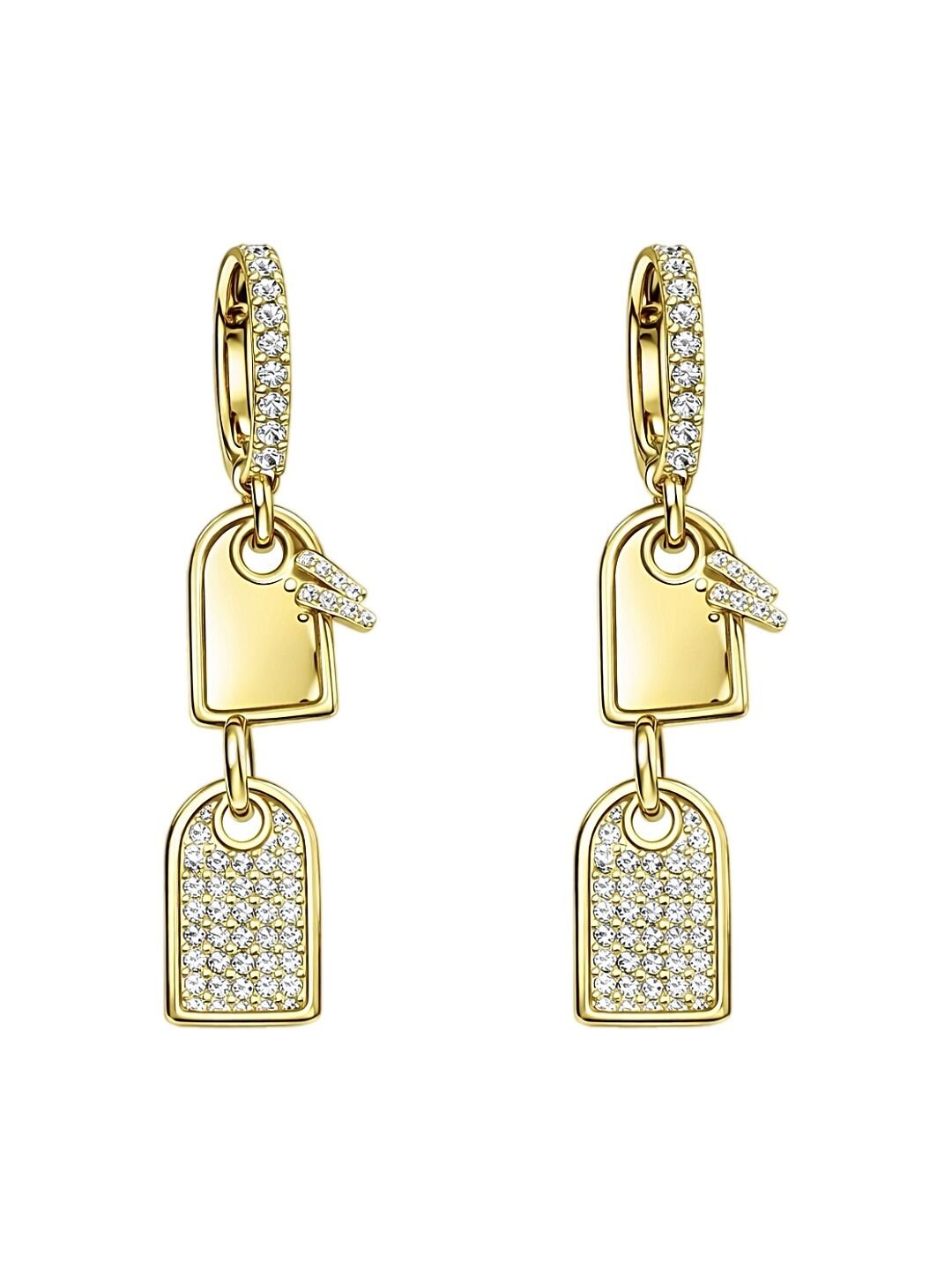 Icon Lock Taşlı Kilit Küpe