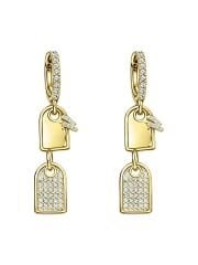 Icon Lock Taşlı Kilit Küpe