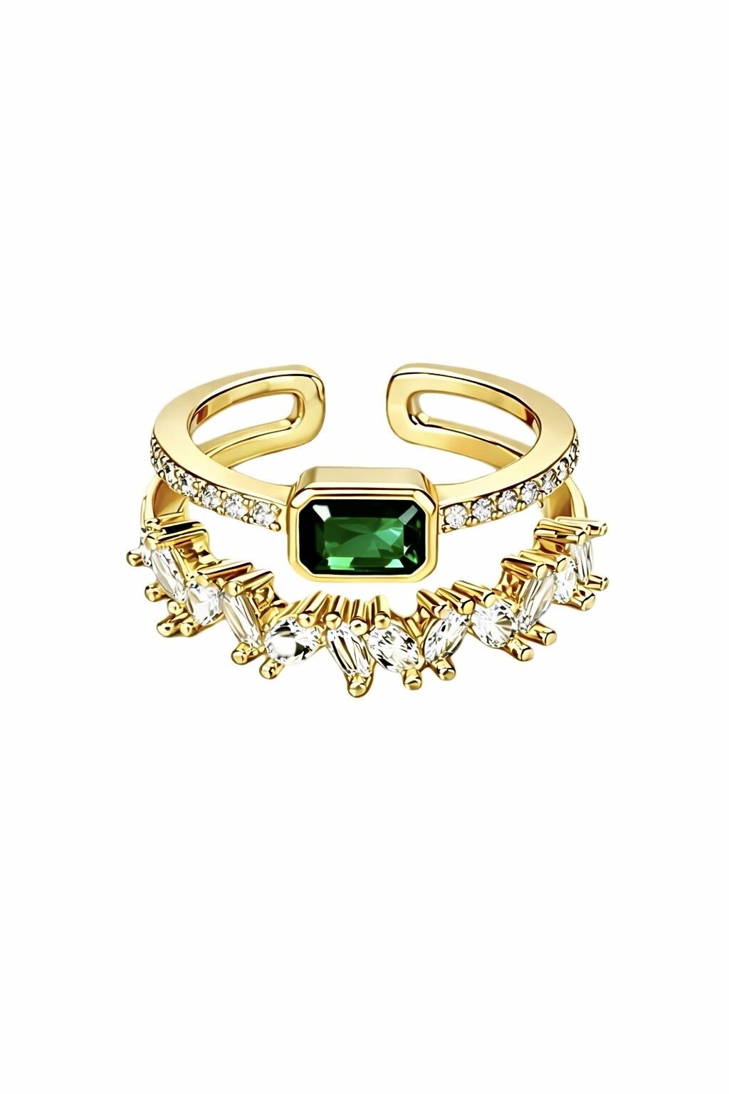 Eclat Eye Taş Detaylı Gold Yüzük