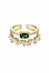 Eclat Eye Taş Detaylı Gold Yüzük