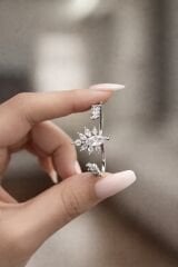 Selene Taş Detaylı Gold İkili Yüzük