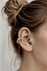 Lyn Deliksiz Ear Cuff Ve Tragus Pearcing İkili Küpe