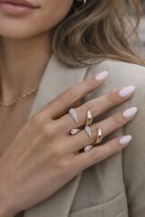 Silva Zirkon Taşlı Açık Uçlu Damla Yüzük