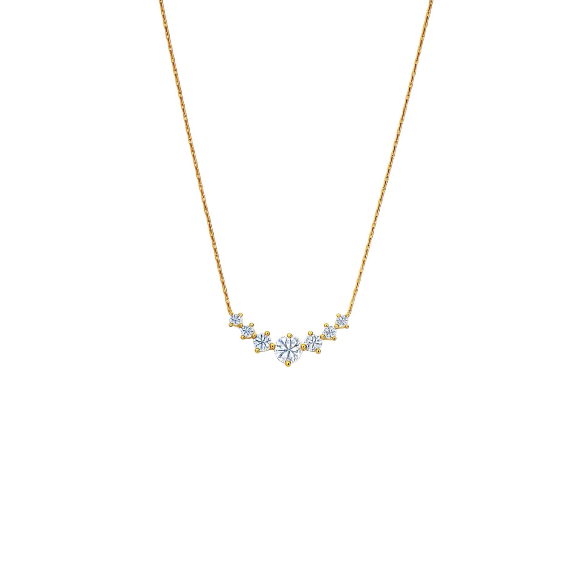 Ortası Sıra Taşlı Zincir Kolye