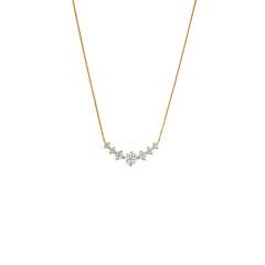 Ortası Sıra Taşlı Zincir Kolye