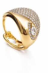 Elara Drop Zirkon Taşlı Halka Küpe Gold