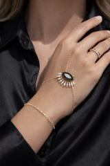 Ophel Luxe Göz Motifli Zirkon Taşlı Gold Şahmeran