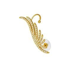 Taşlı Kanat Ear Cuff Küpe