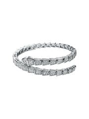 Zyra Yılan Figürlü Taşlı Silver Bileklik