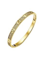 Core Pavé Taşlı Gold Kelepçe Bileklik