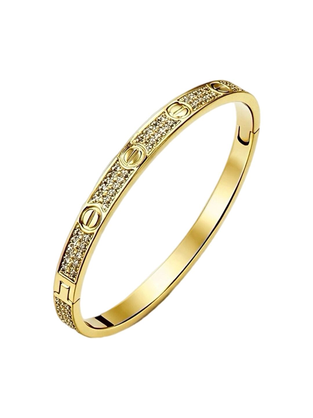Core Pavé Taşlı Gold Kelepçe Bileklik Gold