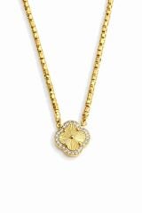 Nova Clover Taşlı Yonca Gold Kolye