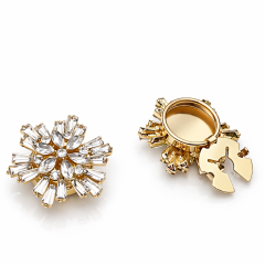 Sense of Atelier Starbust Eclat Taşlı Yıldız Işıltılı Düğme Broşu (Çift)