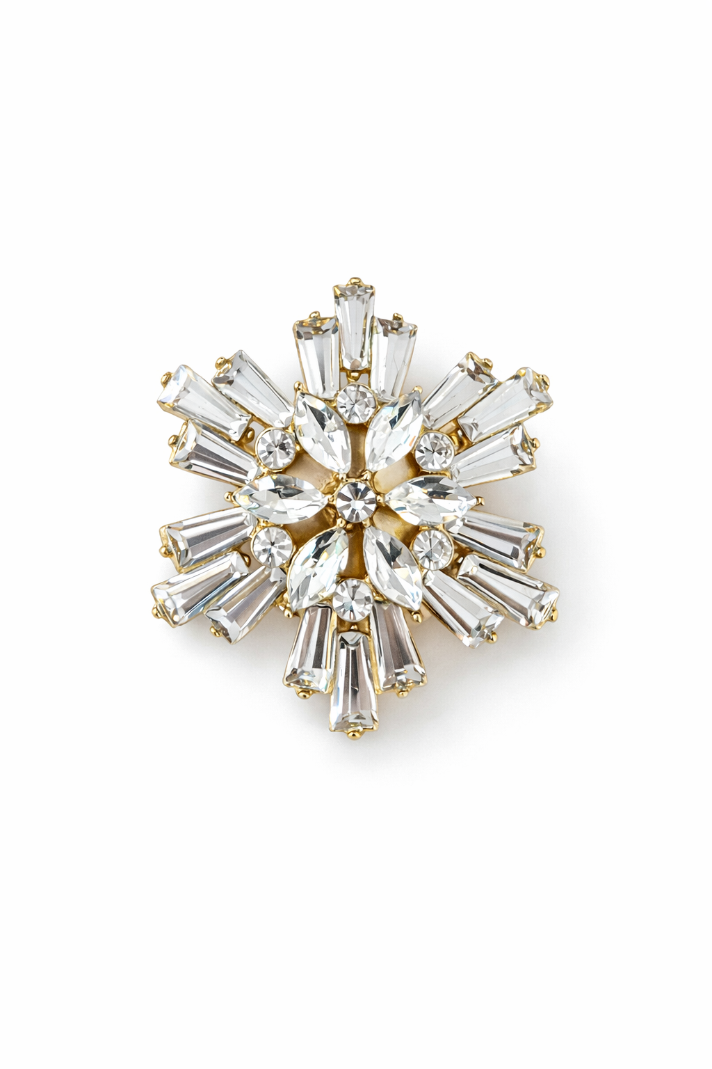 Sense of Atelier Starbust Eclat Taşlı Yıldız Işıltılı Düğme Broşu (Çift)