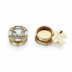 Sense of Atelier Imperial Eclat Art Deco Taşlı Düğme Broşu (Çift)