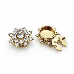 Sense of Atelier Nova Eclat ÇokTaşlı Işıltılı Düğme Broşu (Çift)