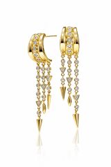 Icon Spike Drop Gold Taşlı Şık Küpe