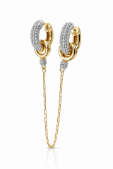 Zincirli Halka İkili Küpe Gold/Silver