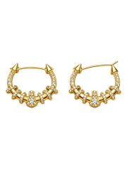 Vanthe Claw Hoop Gold Taşlı Halka Küpe