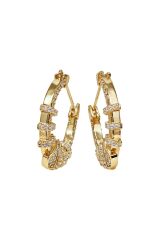 Vanthe Claw Hoop Gold Taşlı Halka Küpe Gold