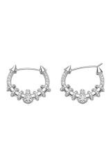 Vanthe Claw Hoop Gold Taşlı Halka Küpe Gümüş