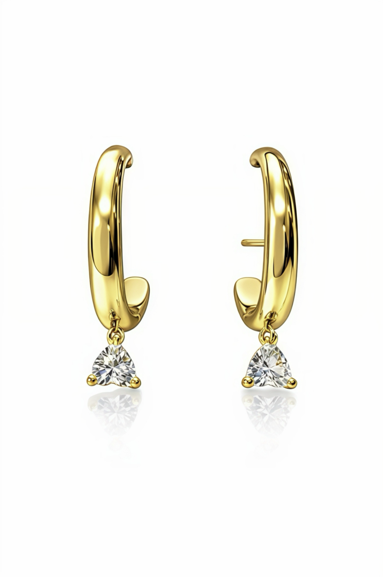 Luma Tria Hoop Altın Renk Minimal Sallantılı Taşlı Halka Küpe