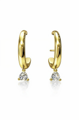 Luma Tria Hoop Altın Renk Minimal Sallantılı Taşlı Halka Küpe