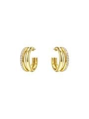 Core Luxe Hoop Gold Taşlı Halka Küpe