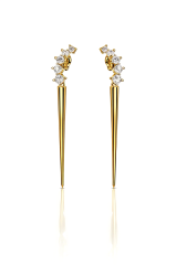 Seren Blade Gold Uzun Sallantılı Küpe