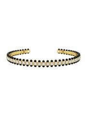 Noir Halo Gold Kaplama Siyah Taşlı Zarif Bileklik