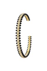 Noir Halo Gold Kaplama Siyah Taşlı Zarif Bileklik