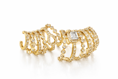 Aurel Empire Gold Taşlı Çoklu Statement Küpe Gold