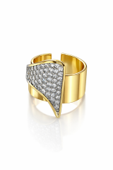 Rbow Crown Edge – Gold Kaplama Taşlı Modern Tasarım Yüzük