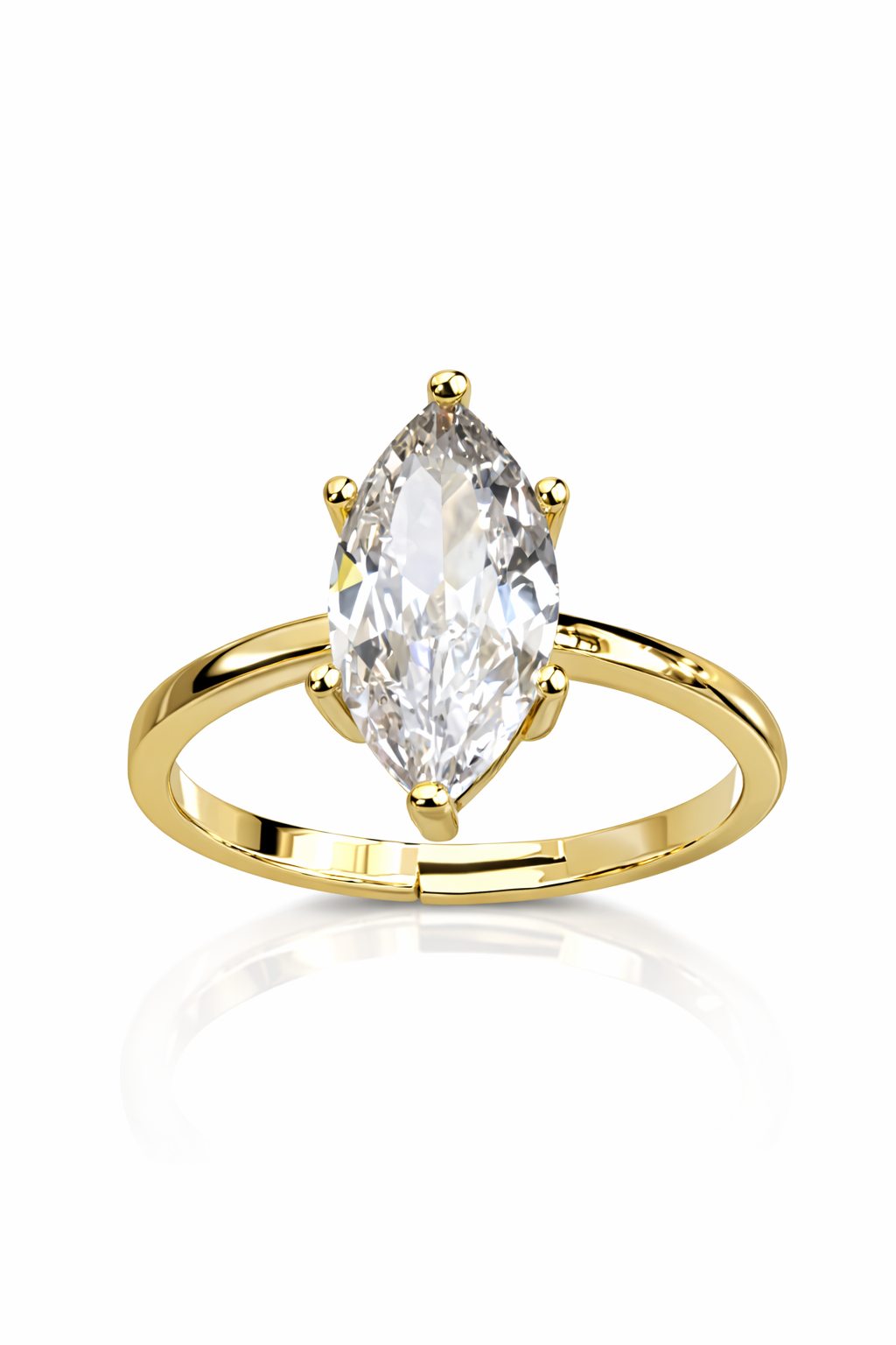 Aurel Marquise Pure Ayarlanabilir Taşlı Yüzük – Gold Kaplama