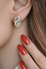 Aurel Marquise Aura Altın Kaplama Markiz Taşlı Küpe